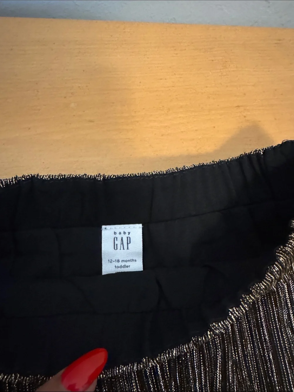 GAP Metallic Pleated Girls Skort - Black and Silver